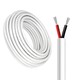 100m Kabel rot/schwarz, weiß rund - 2x0,35mm², 12V-24V, für LED-Streifen