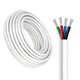 100m RGB Kabel, weiß rund - 4x0,35mm², 12V-24V für LED Streifen