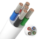 5m RGBW Kabel, weiß rund - 5x0,35mm², 12V-24V für LED Streifen