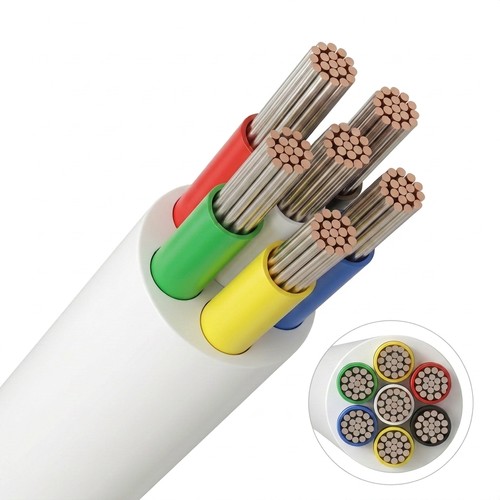 10m RGB+CCT Kabel, weiß rund - 6x0,35mm², 12V-24V für LED-Streifen
