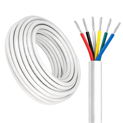 100m RGB+CCT Kabel, weiß rund - 6x0,35mm², 12V-24V für LED-Streifen