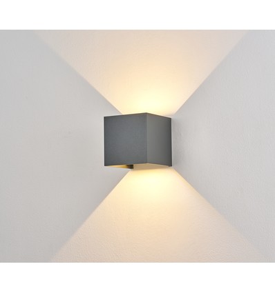 6W Dimmbare CUBIC PRO Wandleuchte - IP65, Anthrazit, verstellbar, Up/Down, Innen/Außen, inkl. Leuchtmittel