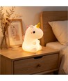 MOCHI Einhorn Nachtlicht aus weichem Silikon - aufladbar, Farbwechsel + Warmweiß