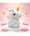 MOCHI Einhorn Nachtlicht aus weichem Silikon - aufladbar, Farbwechsel + Warmweiß
