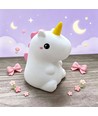 MOCHI Einhorn Nachtlicht aus weichem Silikon - aufladbar, Farbwechsel + Warmweiß