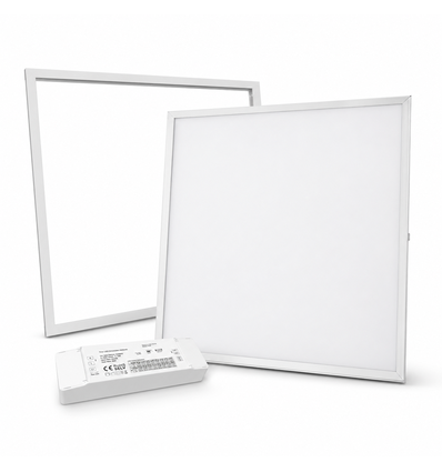 60x60 Troldtekt Panel + Rahmen mit Federn - Höhe: 12,5mm, Komplettset mit dimmbarem Treiber, 36W