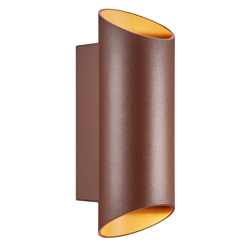 Designer GU10 Up/Down Wandleuchte - Rostfarben, IP54 Außen, ohne Leuchtmittel