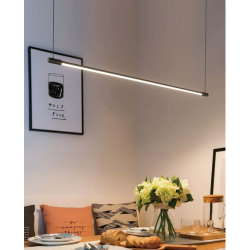 86cm dimmbare Esstischlampe - Schwarz, 11W LED, inkl. Seilaufhängung