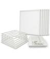6 Stk. Troldtekt Panel + Rahmen mit Feder - Höhe: 12,5mm, UGR19, 60x60, dimmbarer Treiber