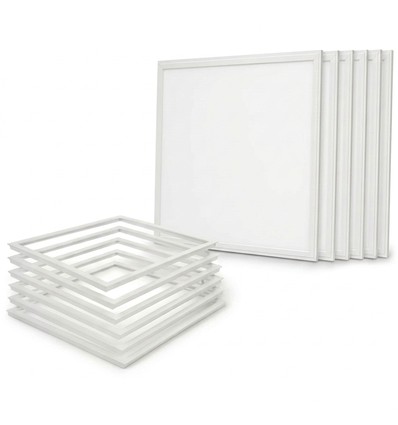 6x 60x60 Troldtekt Panel + Rahmen mit Federn - Höhe: 9mm, Komplettset, 36W