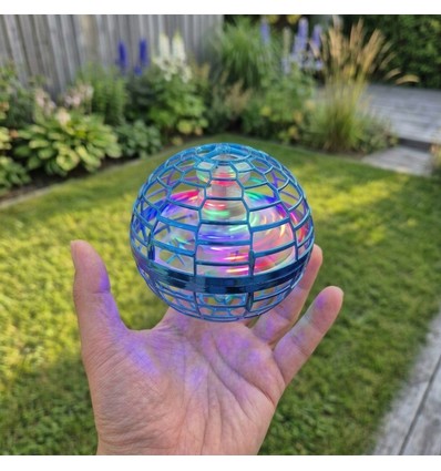 Hover Orb fliegender Ball mit RGB-Licht - Ø9,5 cm, blau, perfekt für Kinder und Junggebliebene