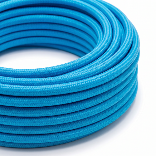 5m Stoffleitung 2x0,75 mm², Textil - 230V, Hellblau