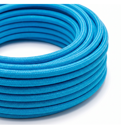 5m Stoffleitung 2x0,75 mm², Textil - 230V, Hellblau
