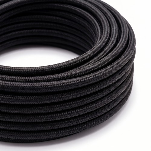 5m Textilkabel 2x0,75 mm² - 230V, schwarz
