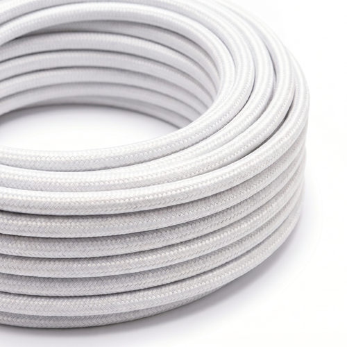 5m Stoffleitung 2x0,75 mm², Textil - 230V, Weiß
