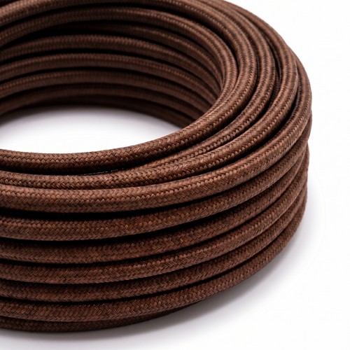5m Stoffleitung 2x0,75 mm², Textil - 230V, Kaffeefarben