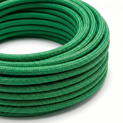 5m Textilkabel 2x0,75 mm² - 230V, dunkelgrün
