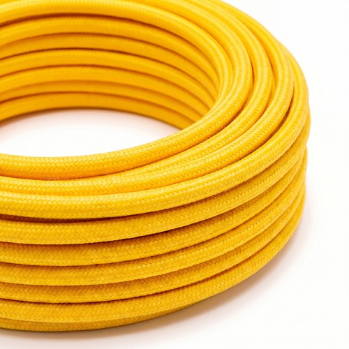 5m Stoffleitung 2x0,75 mm², Textil - 230V, Gelb