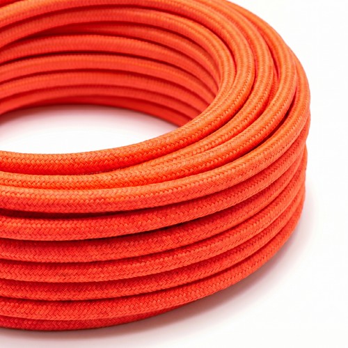 5m Textilkabel 2x0,75 mm², Stoff - 230V, Neon Orange
