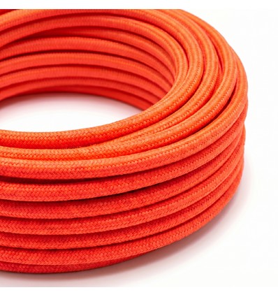 5m Textilkabel 2x0,75 mm², Stoff - 230V, Neon Orange