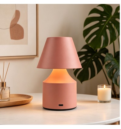 Wiederaufladbare LED-Tischleuchte - Rosa, Touch-dimmbar, 3-in-1, IP20