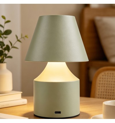 Wiederaufladbare LED Tischlampe - Grün, Touch dimmbar, 3in1, IP20