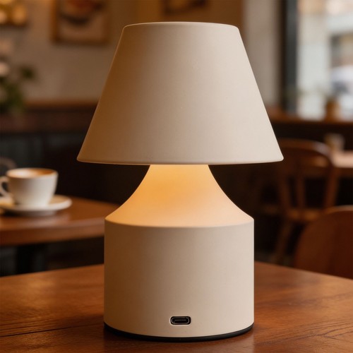 Wiederaufladbare LED-Tischleuchte - Creme, Touch-dimmbar, 3-in-1, IP20