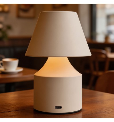 Wiederaufladbare LED-Tischleuchte - Creme, Touch-dimmbar, 3-in-1, IP20