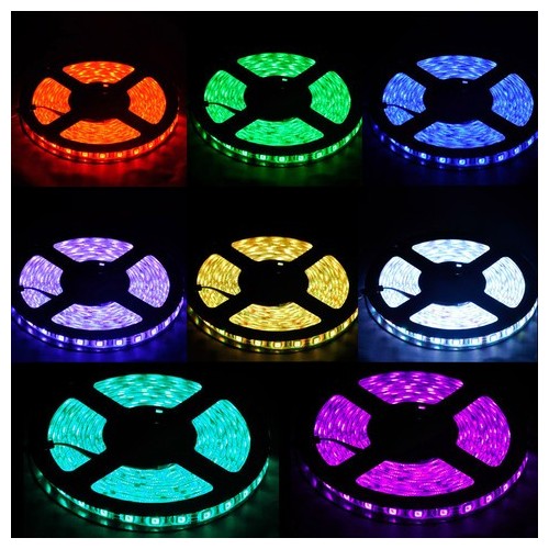 5m 4,8W/m RGB spritzwassergeschützter LED-Streifen - 12V DC, IP65, 30 LEDs pro Meter