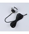 Sauna Downlight schwarz - 24V DC, RA93, 1,1W, 3m Kabel, Loch: Ø3 cm, Maße: Ø3,5 cm