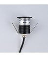 Sauna Downlight schwarz - 24V DC, RA93, 1,1W, 3m Kabel, Loch: Ø3 cm, Maße: Ø3,5 cm