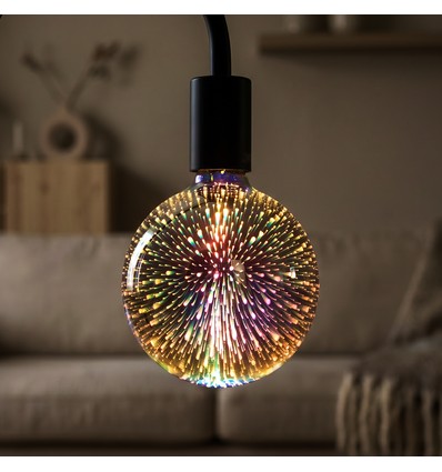 3D LED Birne 4W E27 - Sterneffekt, 3000K, G125