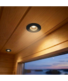 Sauna Downlight schwarz - 24V DC, RA93, 1,1W, 3m Kabel, Loch: Ø3 cm, Maße: Ø3,5 cm