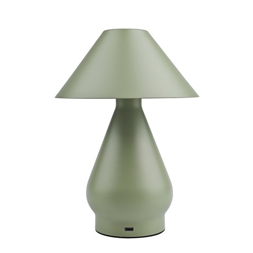 Wiederaufladbare LED-Tischleuchte - Grün, Ø16cm, 21,5cm hoch, Touch-dimmbar, 3in1, IP20
