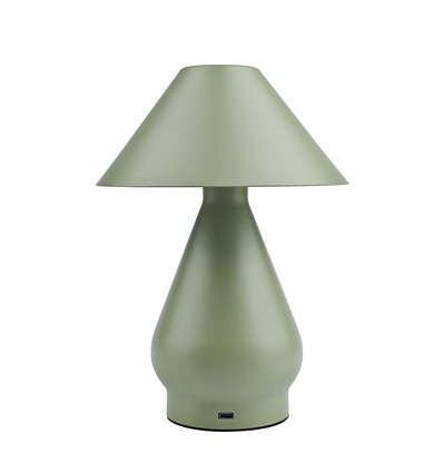 Wiederaufladbare LED-Tischleuchte - Grün, Ø16cm, 21,5cm hoch, Touch-dimmbar, 3in1, IP20