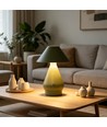 Wiederaufladbare LED-Tischleuchte - Grün, Ø16cm, 21,5cm hoch, Touch-dimmbar, 3in1, IP20