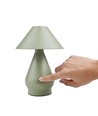 Wiederaufladbare LED-Tischleuchte - Grün, Ø16cm, 21,5cm hoch, Touch-dimmbar, 3in1, IP20