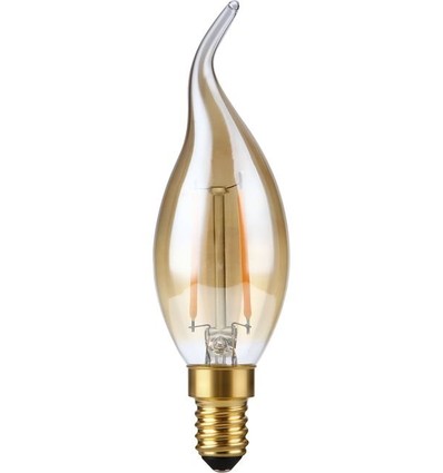 E14 2W dimmbare LED-Windstoßkerze - C35, Filament, 2200K, Goldglas