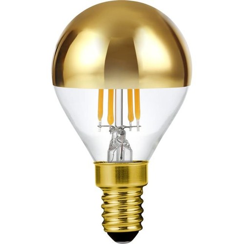 E14 4W dimmbare LED-Tropfenlampe Kopfspiegel Gold - G45, Filament, 2500K