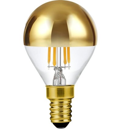 E14 4W dimmbare LED-Tropfenlampe Kopfspiegel Gold - G45, Filament, 2500K