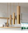 Lampenfassung & Baldachin, Designer - Holz- und Goldoptik, 2m Kabel