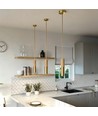 Lampenfassung & Baldachin, Designer - Holz- und Goldoptik, 2m Kabel