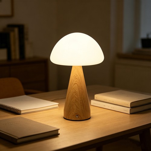 Wiederaufladbare LED-Tischleuchte - Holz, Touch-dimmbar, 3in1, IP20