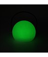 Wiederaufladbare RGB LED Tischleuchte Ø13cm - Weiß, inkl. Fernbedienung, IP54 Außen