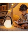 Wiederaufladbare RGB LED Tischleuchte Ø13cm - Weiß, inkl. Fernbedienung, IP54 Außen