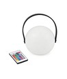 Wiederaufladbare RGB LED Tischleuchte Ø13cm - Weiß, inkl. Fernbedienung, IP54 Außen