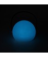 Wiederaufladbare RGB LED Tischleuchte Ø13cm - Weiß, inkl. Fernbedienung, IP54 Außen