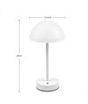 Wiederaufladbare LED-Tischleuchte Innen/Außen - Weiß, Touch-dimmbar, 3-in-1, IP20