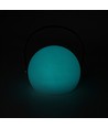 Wiederaufladbare RGB LED Tischleuchte Ø13cm - Weiß, inkl. Fernbedienung, IP54 Außen