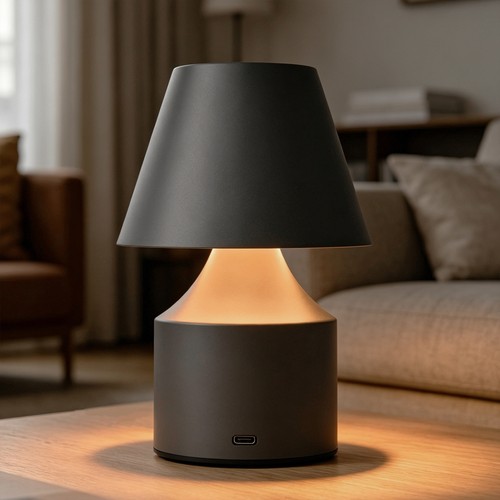 Wiederaufladbare LED-Tischleuchte - Grau, Touch-dimmbar, 3in1, IP20